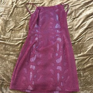 Urban Outfitters backless snake print red bodycon dress (M)